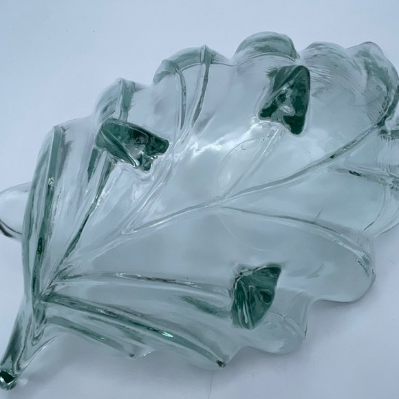 Dining Large Oak Leaf Dish Recycled Glass Made In Spain Vidrios San